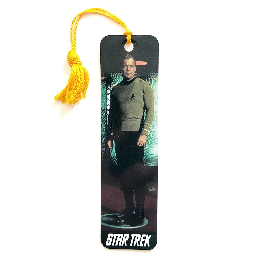 Vintage 90s Star Trek Captain Kirk Bookmark William Shatner, 1991 Antioch H-1569